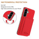 For Samsung Galaxy S24+ 5G Solid Color Horizontal Magnetic Card Bag RFID MagSafe Phone Case(Red)