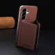 For Samsung Galaxy S24+ 5G Solid Color Horizontal Magnetic Card Bag RFID MagSafe Phone Case(Brown)