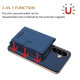 For Samsung Galaxy S24+ 5G Solid Color Horizontal Magnetic Card Bag RFID MagSafe Phone Case(Dark Blue)