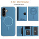 For Samsung Galaxy S24+ 5G Solid Color Horizontal Magnetic Card Bag RFID MagSafe Phone Case(Baby Blue)