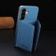 For Samsung Galaxy S24+ 5G Solid Color Horizontal Magnetic Card Bag RFID MagSafe Phone Case(Baby Blue)