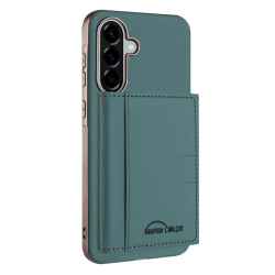 For Samsung Galaxy S24+ 5G Solid Color Horizontal Magnetic Card Bag RFID MagSafe Phone Case(Green)