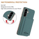 For Samsung Galaxy S24+ 5G Solid Color Horizontal Magnetic Card Bag RFID MagSafe Phone Case(Green)