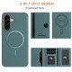 For Samsung Galaxy S24+ 5G Solid Color Horizontal Magnetic Card Bag RFID MagSafe Phone Case(Green)