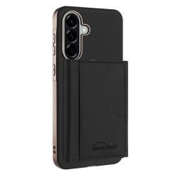 For Samsung Galaxy S24+ 5G Solid Color Horizontal Magnetic Card Bag RFID MagSafe Phone Case(Black)