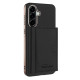 For Samsung Galaxy S24+ 5G Solid Color Horizontal Magnetic Card Bag RFID MagSafe Phone Case(Black)