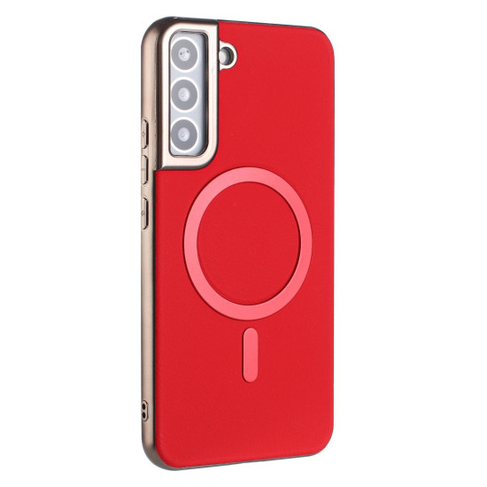 For Samsung Galaxy S24+ 5G Solid Color Plating MagSafe Full Coverage Phone Case(Red)