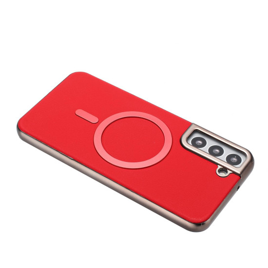 For Samsung Galaxy S24+ 5G Solid Color Plating MagSafe Full Coverage Phone Case(Red)