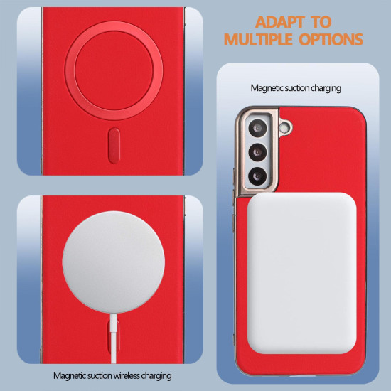 For Samsung Galaxy S24+ 5G Solid Color Plating MagSafe Full Coverage Phone Case(Red)