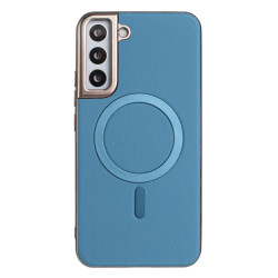 For Samsung Galaxy S24+ 5G Solid Color Plating MagSafe Full Coverage Phone Case(Baby Blue)