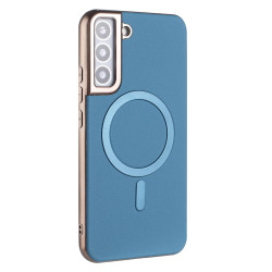 For Samsung Galaxy S24+ 5G Solid Color Plating MagSafe Full Coverage Phone Case(Baby Blue)