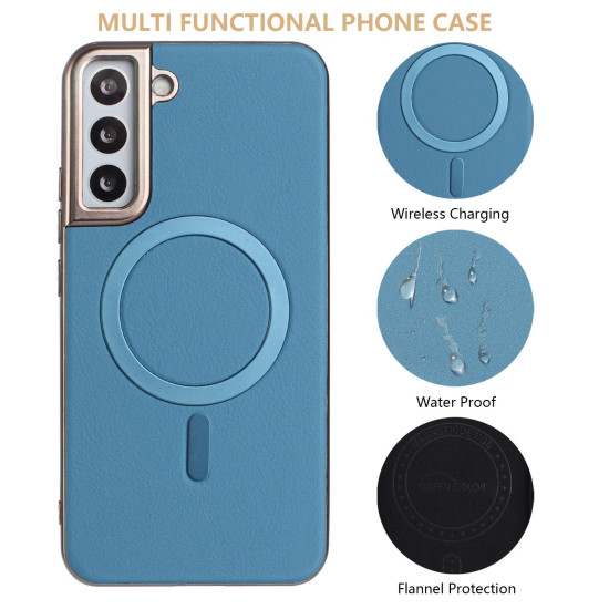 For Samsung Galaxy S24+ 5G Solid Color Plating MagSafe Full Coverage Phone Case(Baby Blue)