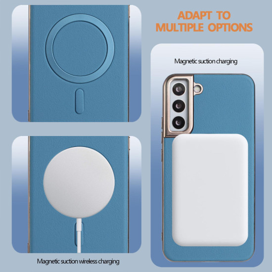For Samsung Galaxy S24+ 5G Solid Color Plating MagSafe Full Coverage Phone Case(Baby Blue)