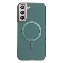 For Samsung Galaxy S24+ 5G Solid Color Plating MagSafe Full Coverage Phone Case(Green)