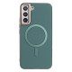 For Samsung Galaxy S24+ 5G Solid Color Plating MagSafe Full Coverage Phone Case(Green)