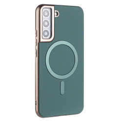 For Samsung Galaxy S24+ 5G Solid Color Plating MagSafe Full Coverage Phone Case(Green)