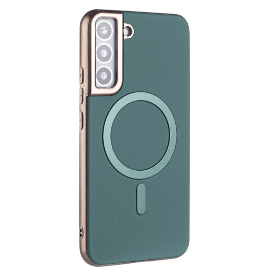 For Samsung Galaxy S24+ 5G Solid Color Plating MagSafe Full Coverage Phone Case(Green)