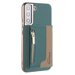 For Samsung Galaxy S24+ 5G Zipper Horizontal Magnetic Card Bag RFID MagSafe Phone Case(Green)