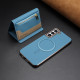 For Samsung Galaxy S23+ 5G Zipper Horizontal Magnetic Card Bag RFID MagSafe Phone Case(Baby Blue)