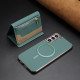 For Samsung Galaxy S23+ 5G Zipper Horizontal Magnetic Card Bag RFID MagSafe Phone Case(Green)