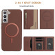 For Samsung Galaxy S23+ 5G Zipper Horizontal Magnetic Card Bag RFID MagSafe Phone Case(Brown)