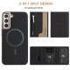 For Samsung Galaxy S23+ 5G Zipper Horizontal Magnetic Card Bag RFID MagSafe Phone Case(Black)