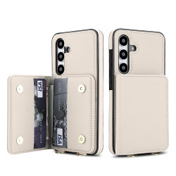 For Samsung Galaxy S24+ 5G Crossbody Dual-buckle Wallet RFID Back Leather Phone Case(White)