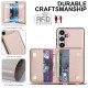 For Samsung Galaxy S24+ 5G Crossbody Dual-buckle Wallet RFID Back Leather Phone Case(Rose Gold)