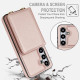 For Samsung Galaxy S24+ 5G Crossbody Dual-buckle Wallet RFID Back Leather Phone Case(Rose Gold)