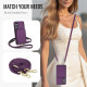 For Samsung Galaxy S24+ 5G Crossbody Dual-buckle Wallet RFID Back Leather Phone Case(Dark Purple)