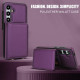 For Samsung Galaxy S24+ 5G Crossbody Dual-buckle Wallet RFID Back Leather Phone Case(Dark Purple)