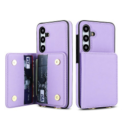 For Samsung Galaxy S24+ 5G Crossbody Dual-buckle Wallet RFID Back Leather Phone Case(Light Purple)