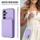 For Samsung Galaxy S24+ 5G Crossbody Dual-buckle Wallet RFID Back Leather Phone Case(Light Purple)