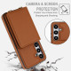 For Samsung Galaxy S24+ 5G Crossbody Dual-buckle Wallet RFID Back Leather Phone Case(Brown)