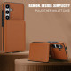 For Samsung Galaxy S24+ 5G Crossbody Dual-buckle Wallet RFID Back Leather Phone Case(Brown)