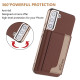 For Samsung Galaxy S24+ 5G Colour Matching Horizontal Magnetic Card Bag RFID MagSafe Phone Case(Brown)
