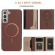 For Samsung Galaxy S24+ 5G Colour Matching Horizontal Magnetic Card Bag RFID MagSafe Phone Case(Brown)