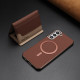 For Samsung Galaxy S24+ 5G Colour Matching Horizontal Magnetic Card Bag RFID MagSafe Phone Case(Brown)