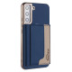 For Samsung Galaxy S24+ 5G Colour Matching Horizontal Magnetic Card Bag RFID MagSafe Phone Case(Dark Blue)