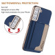 For Samsung Galaxy S24+ 5G Colour Matching Horizontal Magnetic Card Bag RFID MagSafe Phone Case(Dark Blue)
