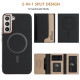 For Samsung Galaxy S24+ 5G Colour Matching Horizontal Magnetic Card Bag RFID MagSafe Phone Case(Black)