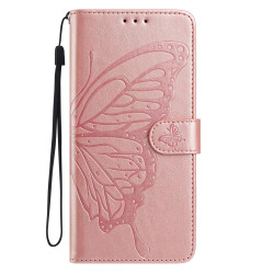 For Samsung Galaxy S24+ 5G Butterfly Flutter Pattern Embossed Leather Phone Case(Rose Gold)