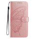 For Samsung Galaxy S24+ 5G Butterfly Flutter Pattern Embossed Leather Phone Case(Rose Gold)