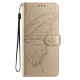 For Samsung Galaxy S24+ 5G Butterfly Flutter Pattern Embossed Leather Phone Case(Gold)