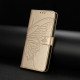 For Samsung Galaxy S24+ 5G Butterfly Flutter Pattern Embossed Leather Phone Case(Gold)
