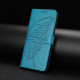 For Samsung Galaxy S24+ 5G Butterfly Flutter Pattern Embossed Leather Phone Case(Blue)