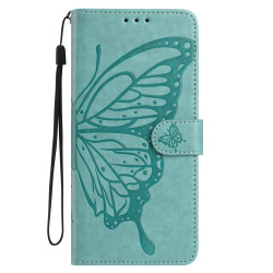 For Samsung Galaxy S24+ 5G Butterfly Flutter Pattern Embossed Leather Phone Case(Green)
