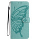 For Samsung Galaxy S24+ 5G Butterfly Flutter Pattern Embossed Leather Phone Case(Green)