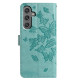 For Samsung Galaxy S24+ 5G Butterfly Flutter Pattern Embossed Leather Phone Case(Green)