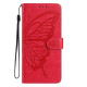 For Samsung Galaxy S24+ 5G Butterfly Flutter Pattern Embossed Leather Phone Case(Red)